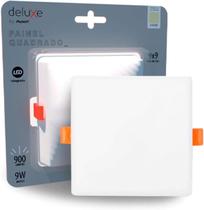 Painel Led Embutir Borda Infinita Flat 9w Quadrado 4000k 9x9