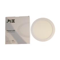 Painel Led Embutir Plafon Redondo Slim 18W 4000K 1200 Lúmens Pix Luz Branca Neutra Bivolt Corpo Em Aluminio IP20 22x22 T Painel Led Embutir Plafon Redondo Slim 18W 4000K 1200 Lúmens Pix Luz Branca Neutra Bivolt Corpo Em Aluminio IP20 22x22 T