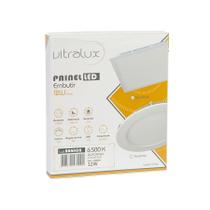 Painel LED Embutir Quadrado Luz Branca 12W 6500K Vitralux