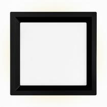 Painel Led Embutir Quadrado Recuado 18w 3000k Branco Quente Bivolt Preto