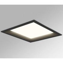 Painel Led Embutir Recuado 18w 3000k Quadrado Preto Opus