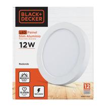 Painel LED Embutir Slim Alumínio 12 W Redondo 6500 K 17 x 17 cm - Black+Decker