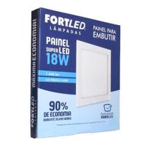 Painel Led Fortled Embutir Quadrado 18w 6500k 27 - Fortlev Painel Led Fortled Embutir Quadrado 18w 6500k 27 - Fortlev