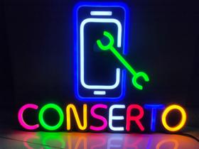 Painel led letreiro luminoso conserto celular néon Bivolt