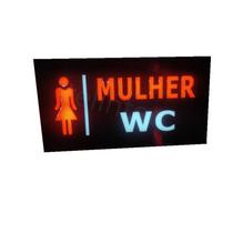 painel led letreiro luminoso placa mulher/wc - 110v - telintec