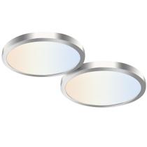 Painel LED Light Hykolity, pacote com 2 unidades, 30 cm, 24 W, 3CCT, escova de níquel Painel LED Light Hykolity, pacote com 2 unidades, 30 cm, 24 W, 3CCT, escova de níquel