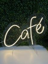 Painel Led Neon Cafe Letreiro Luminoso 45x30cm
