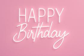 Painel Led Neon Happy Birthday Decoração Aniversário 60x40