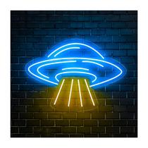 Painel Led Neon Nave Espacial OVNI Decoração Quarta Festa