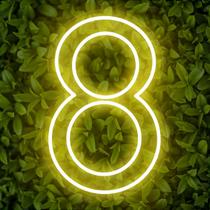 Painel Led Neon Número 8 Oito Decoração Festa Iluminação 50cm