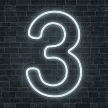 Painel Led Neon Número Luminoso 3 Três 60cm Decoração Festa Painel Led Neon Número Luminoso 3 Três 60cm Decoração Festa