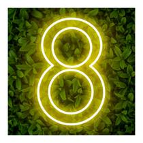 Painel Led Neon Número Luminoso 8 Oito 60cm Decoração Festa Painel Led Neon Número Luminoso 8 Oito 60cm Decoração Festa