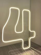Painel Led Neon Números 0 a 9 Acrílico Cristal 50cm Altura Painel Led Neon Números 0 a 9 Acrílico Cristal 50cm Altura