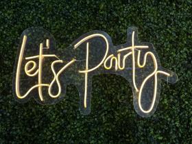 Painel Led Neon Personalizado Lets Party 60x30 Decoração