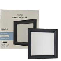 Painel LED Opus Embutir Recuado 24W Quadrado Preto Bivolt 4000K Branco Neutro Painel LED Opus Embutir Recuado 24W Quadrado Preto Bivolt 4000K Branco Neutro