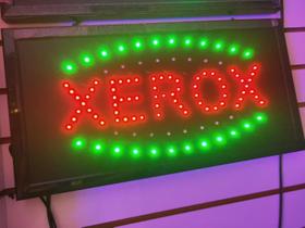 Painel LED placa luminoso letreiro XEROX escrito LED pisca