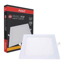 Painel Led Plafon Embutir 22x22 cm 18W 3000K Amarela Bivolt AVANT