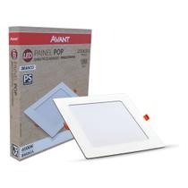 Painel LED Plafon Pop Embutir 18w 6500k Branco Frio 22cm Bivolt Quadrado Branco Avant
