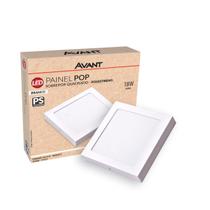 Painel led Plafon Pop Sobrepor 18w 6500k Branco Frio 19cm 110v/220v Bivolt Ip20 Quadrado Branco Cod:903031372 Avant