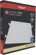 Painel led pop embutir quadrado 24w 4000k luz neutra bivolt - avant