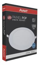 Painel led pop embutir redondo 18w 22cm 6500k