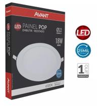 Painel Led Pop Embutir Redondo 18w 22cm 6500k Avant