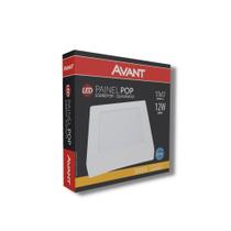 Painel Led POP Sobrepor Quadrado 12W 3.000k 17x17 Branco - Avant