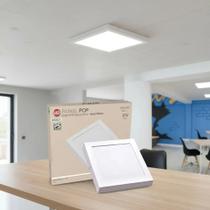 Painel Led Pop Sobrepor Quadrado 39x39cm 6500k 30w Branco Bi