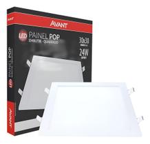 Painel led quad embutir 24w 3000k-avant