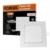 Painel Led Quadrado de Embutir 12W 6500K Bivolt Foxlux