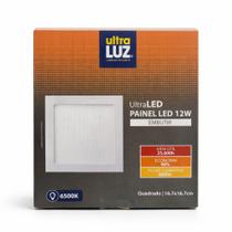 PAINEL LED QUADRADO EMBUTIR 12W BIVOLT 6500K (Ultra Luz)