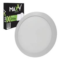 Painel LED Redondo Embutir 24W Branco Quente 3000K Blacklight Maxxy LED Econômico Painel LED Redondo Embutir 24W Branco Quente 3000K Blacklight Maxxy LED Econômico