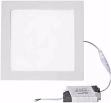 Painel led slim quadrado alum. embuitir 12w branco quente