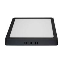 Painel Led Sobrepor 18w 4000k Quadrado Preto Opus