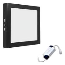Painel Led Sobrepor 18w Preto Flat Luman