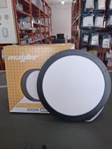 Painel led sobrepor 18w redondo 3000k borda preta