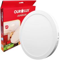 Painel Led Sobrepor 24W 30Cm Redondo Quente - OUROLUX