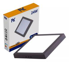 Painel Led Sobrepor 24w Quadrado Preto 6500k Branco Frio Painel Led Sobrepor 24w Quadrado Preto 6500k Branco Frio