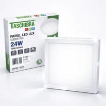 Painel Led Sobrepor Plafon Quadrado 24W 4000K Taschibra Luz Branca Neutra Suave Slim Corpo Em Aluminio 30x30 Branco Painel Led Sobrepor Plafon Quadrado 24W 4000K Taschibra Luz Branca Neutra Suave Slim Corpo Em Aluminio 30x30 Branco
