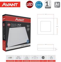 Painel Led Sobrepor Quadrado 24W 6500K Bivolt Branco Frio Avant