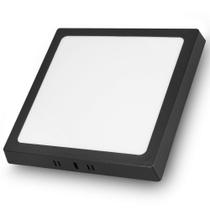 Painel Led Sobrepor Quadrado 24w 6500k Preto Bivolt - Cristallux