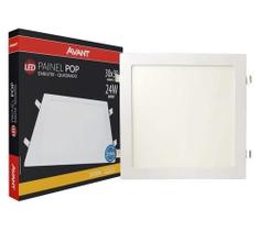 Painel led Sobrepor Quadrado Luminária Teto Plafon Pop Bivolt 24w 30x30cm 1680lm 3000k Branco Quente 1 Ano Garanti