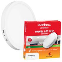 Painel Led Sobrepor Redonda 18W Bivolt Branco Frio Painel Led Sobrepor Redonda 18W Bivolt Branco Frio