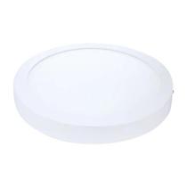 Painel LED Sobrepor Redondo Slim Alumínio 24W 29cm 3000K Luz Quente