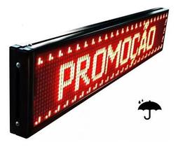 Painel LED Vermelho Externo Prova D'agua Letreiro Luminoso Digital 100x20 Alto Brilho USB Painel LED Vermelho Externo Prova D'agua Letreiro Luminoso Digital 100x20 Alto Brilho USB