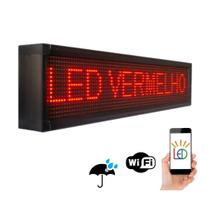 Painel LED Vermelho Letreiro Luminoso Digital 70x20 Alto Brilho Wi-Fi Externo Painel LED Vermelho Letreiro Luminoso Digital 70x20 Alto Brilho Wi-Fi Externo