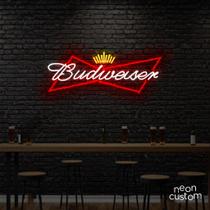 painel letreiro led Neon Budweiser decoracao festa bar