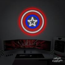 painel letreiro led Neon Capitao America decoracao festa bar