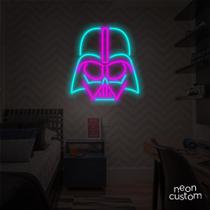painel letreiro led Neon Darth Vader decoracao festa bar