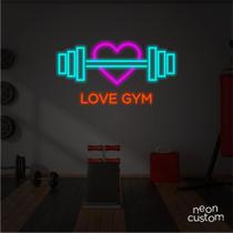 painel letreiro led Neon Love Gym decoracao festa bar